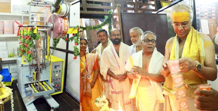 ഗുരുവായൂരിൽ വഴിപാടായി കളഭം പാക്കിങ്ങ് മെഷീൻ